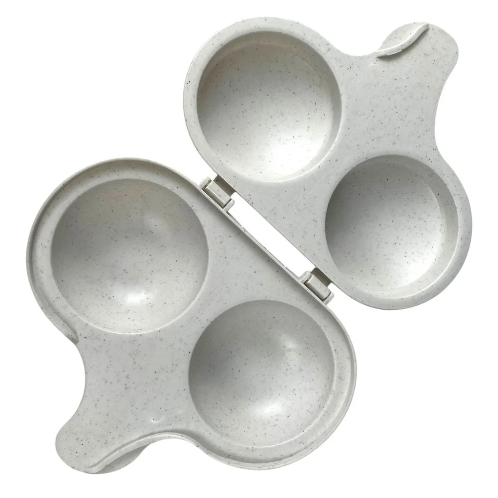 Nordic Ware Microwave Egg Poacher Dual Cavity Speckled White Dishwasher Safe USA